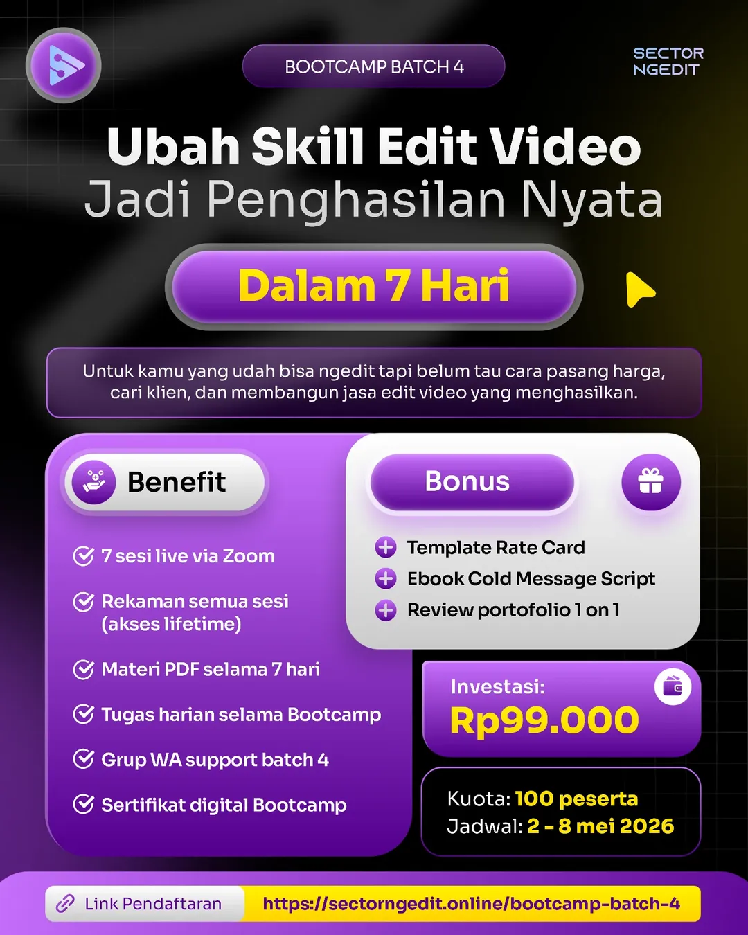 Ubah Skill Edit Video Jadi Penghasilan